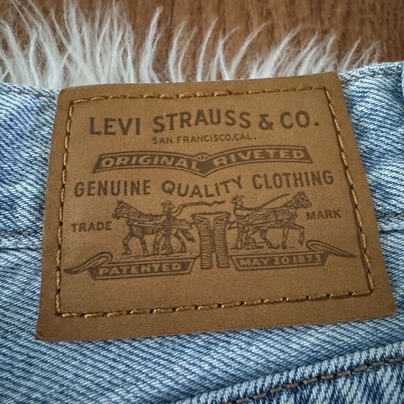 Levi’s Premium Ribcage Straight Jeans Women’s Size 30 Button-Fly Lightwash Denim - Picture 12 of 14